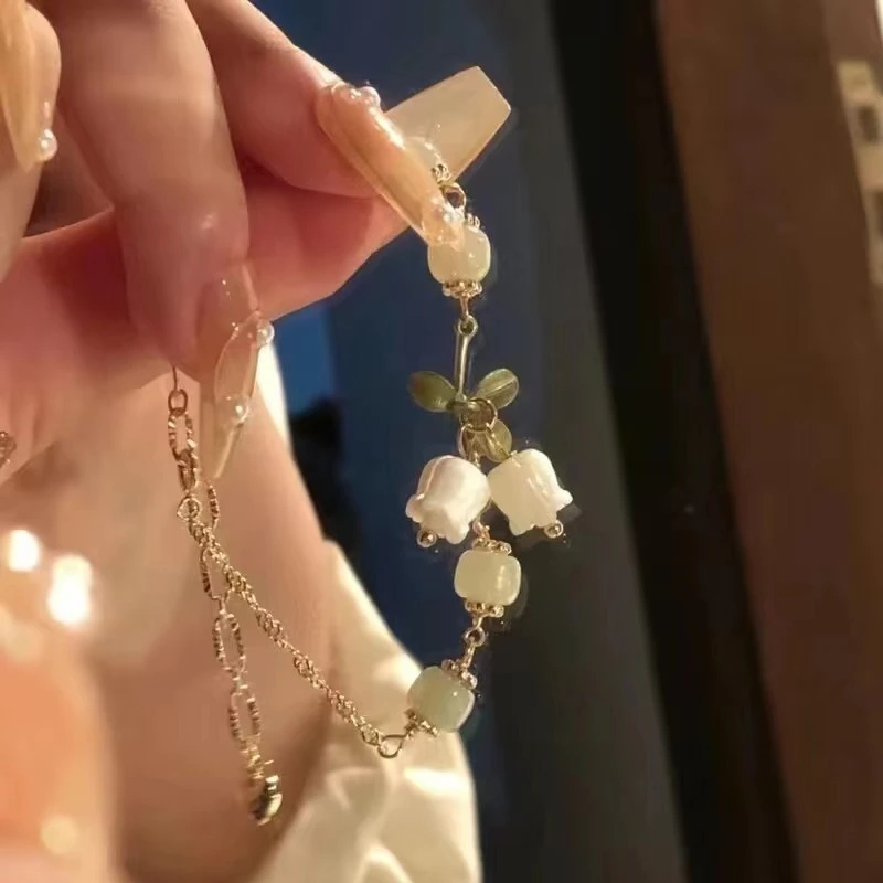 铜合金珐琅手链 新中式铃兰花手链女小清新百搭小众复古森系手链