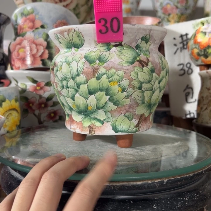 景德镇手绘花盆满38包邮偏远地区除外