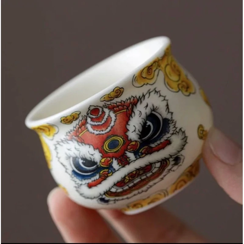 （旗舰号）国风醒狮小缸杯压手防烫杯