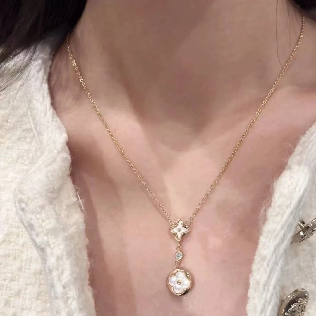 经典双花项链时尚小众
