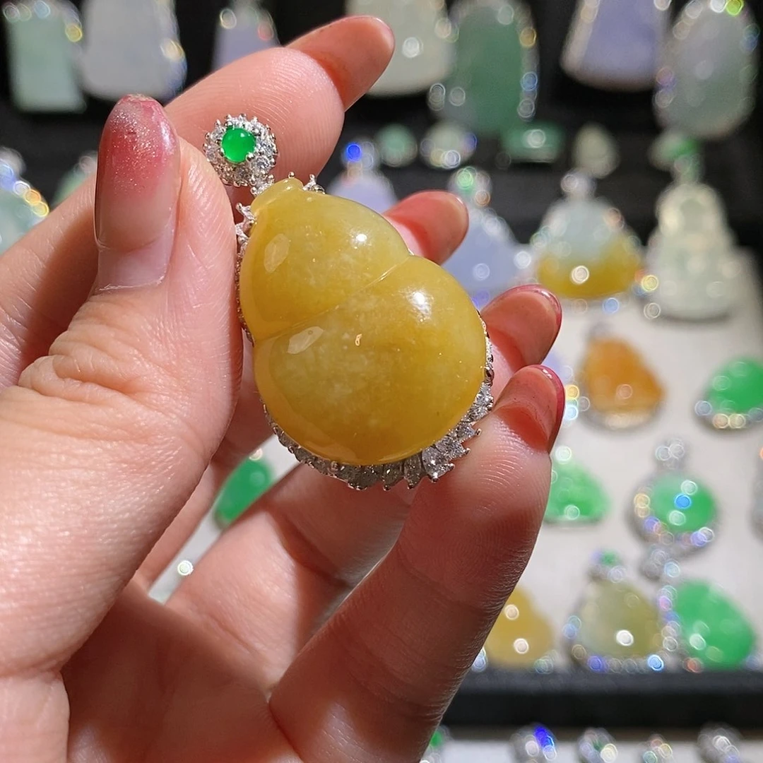 翡翠银S925镶嵌颈饰天然翡翠