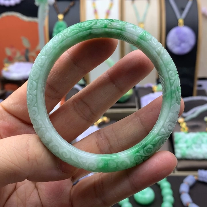 翡翠未镶嵌手链翡翠手镯圈口56