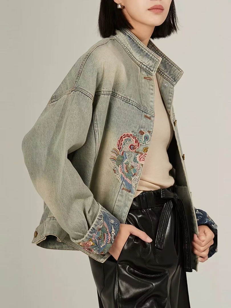 新中式国风重工牛仔外套0856
