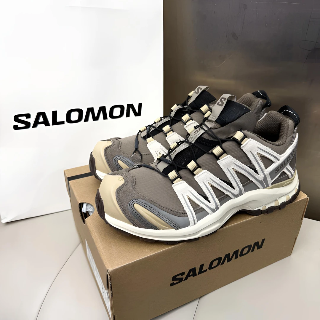 SALOMON萨洛蒙XA PRO 3D SUEDE灰褐低帮运动户外功能跑鞋 L477920