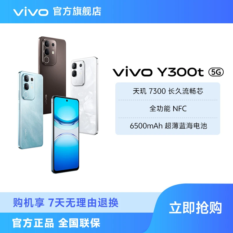 vivo Y300t 智能手机 6500mAh超薄蓝海电池 DR