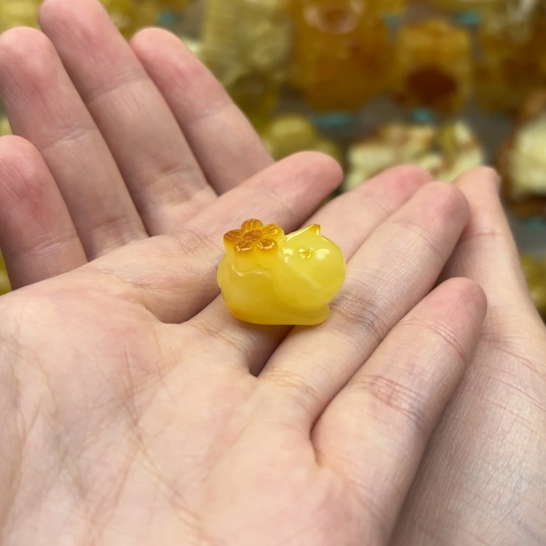 未镶嵌蜜蜡裸石蜜蜡配饰打孔不退不换微瑕