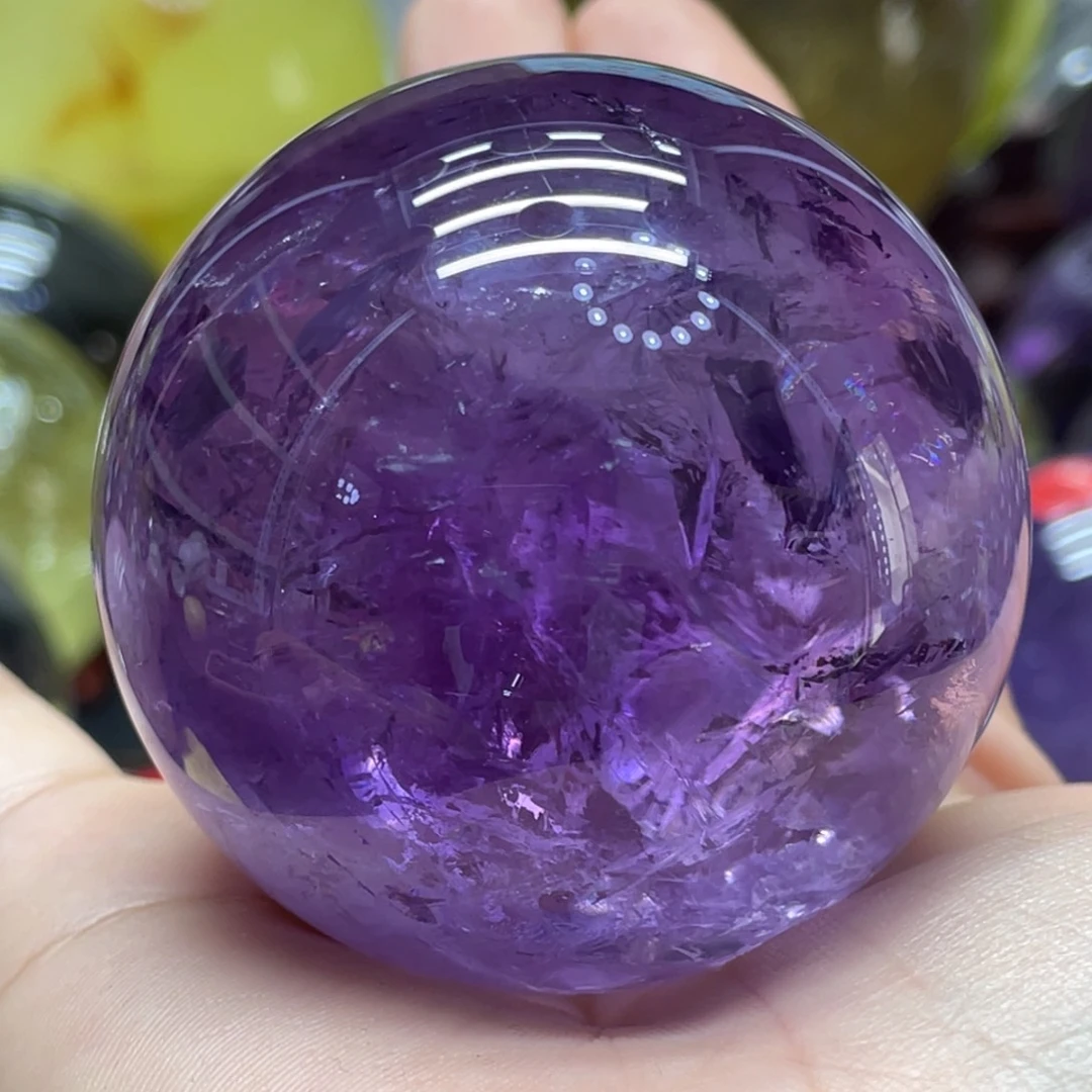 未镶嵌珠宝半成品水晶MM紫水晶球C1623