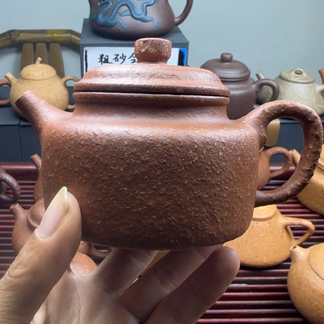 紫砂茶壶顺**水八目红降德钟220cc