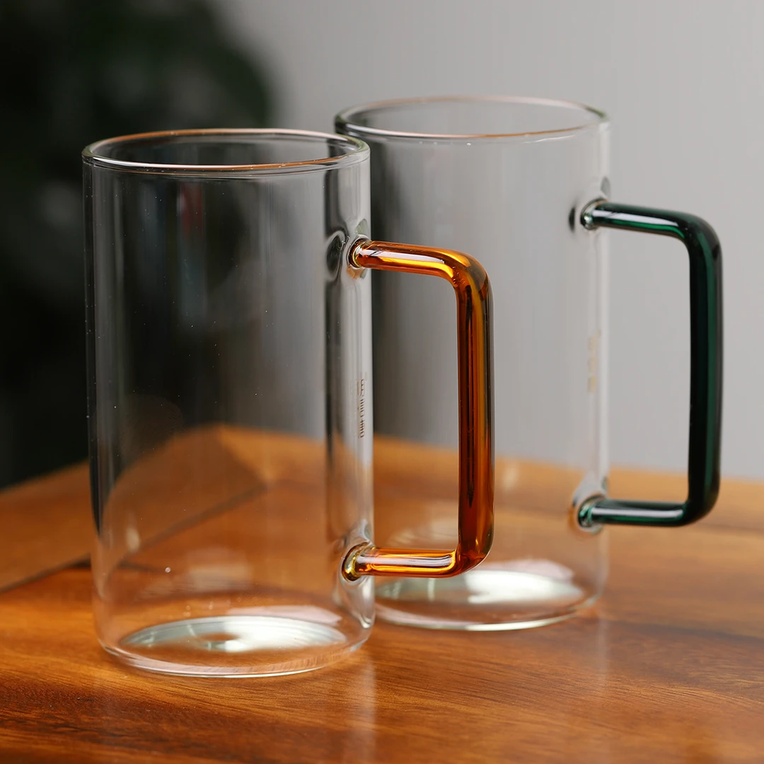 明信唐D-38琥珀绿茶水杯耐高温明火电陶炉加耐热高透400ML大容量