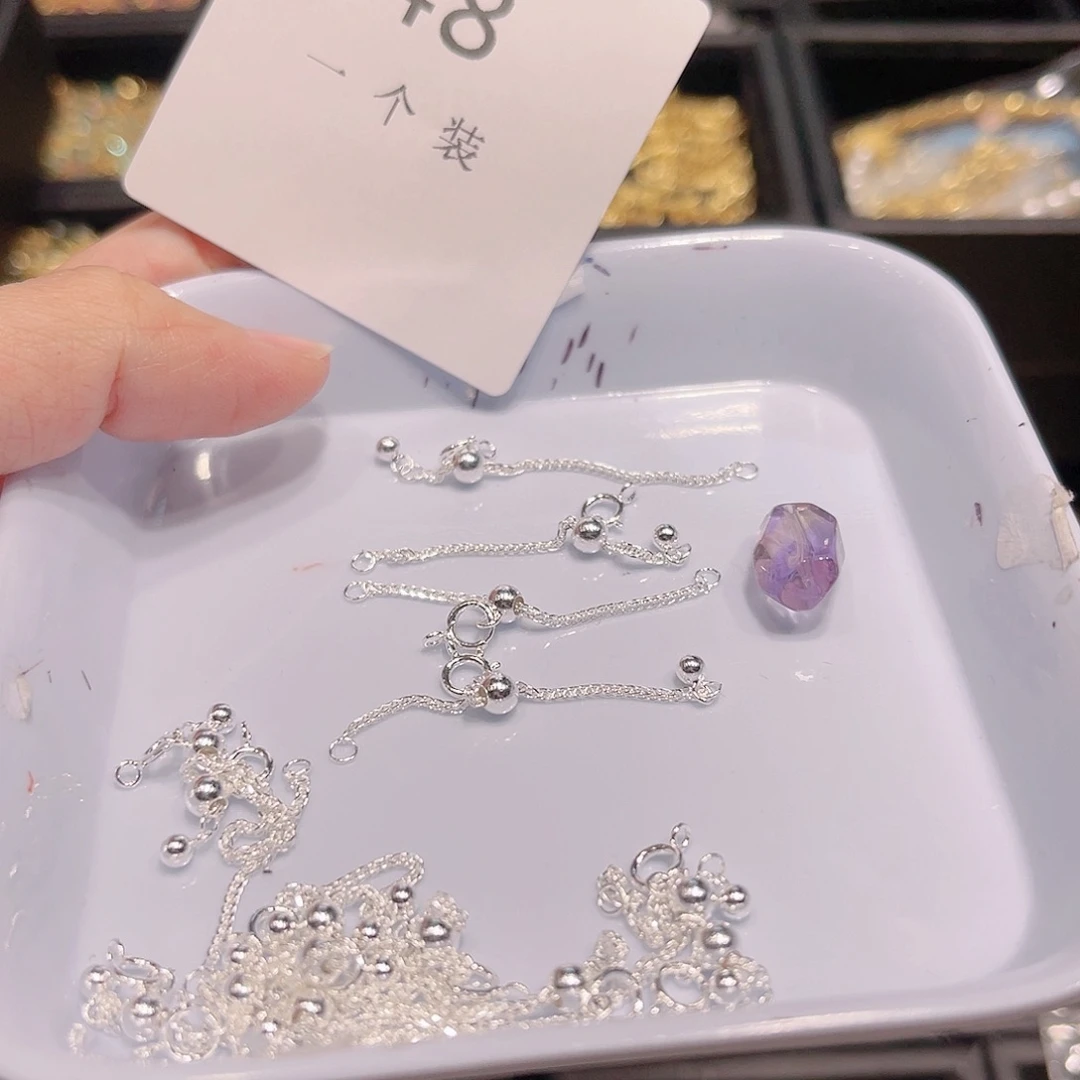 紫晶珠宝半成品银S925镶嵌48