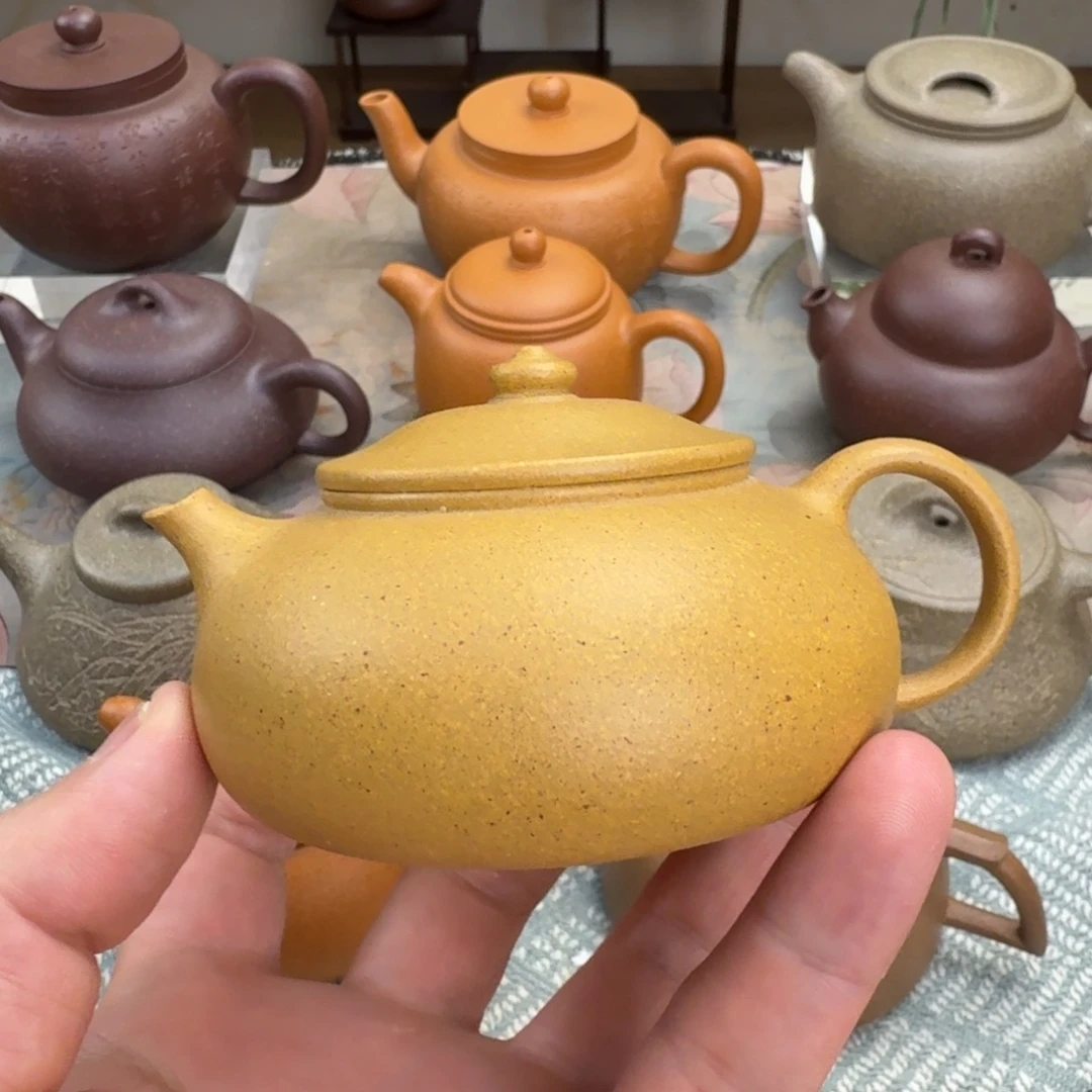 紫砂茶壶瑕疵 寒江 黄段 145cc