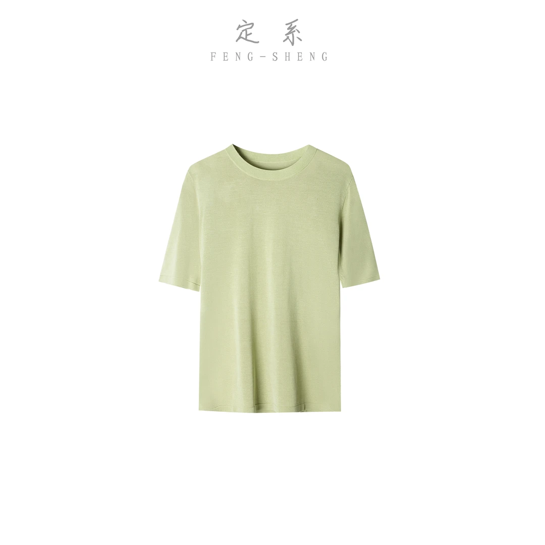 【风生高端甄选】女士短袖T恤夏季新款圆领纯色简约百搭上衣