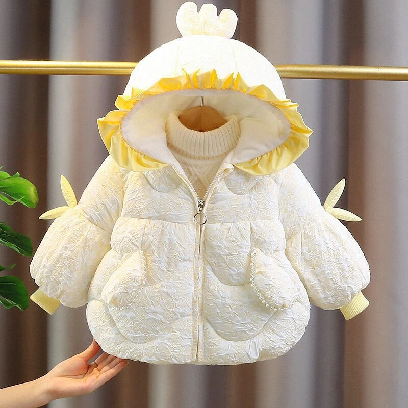 云朵卡通棉袄外套连帽2025新款时尚宝宝棉衣洋气冬装加厚