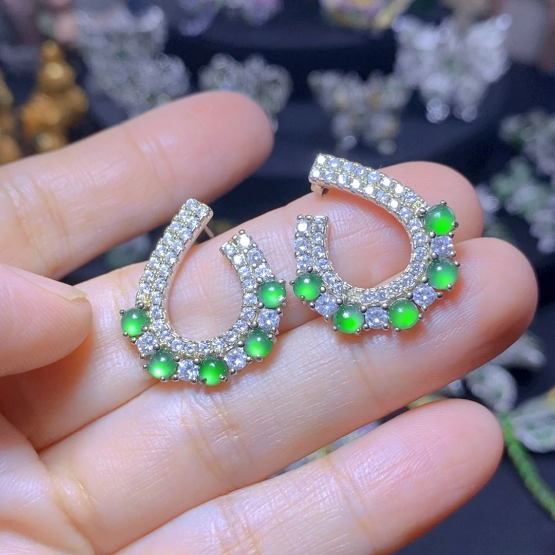 翡翠银S925镶嵌颈饰天然翡翠