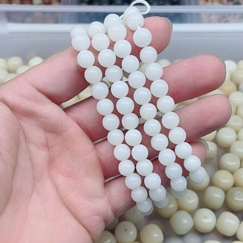 吊坠白玉菩提8白玉圆114颗