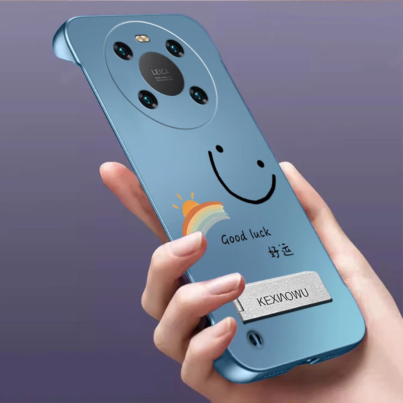 适用华为mate40无边框mate40pro+手机壳支架超薄潮彩虹亲肤感散热