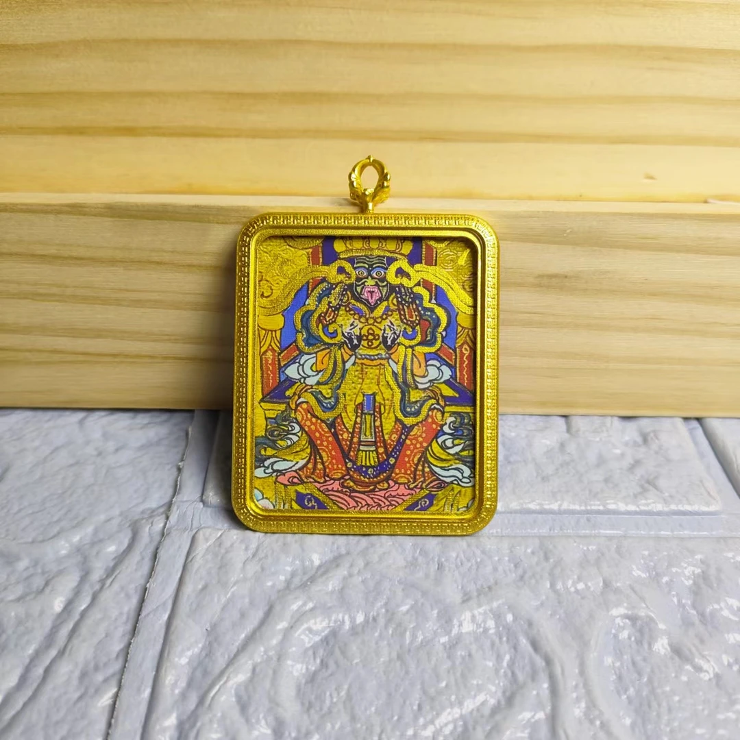 描金唐卡半手绘扎基拉姆4*5