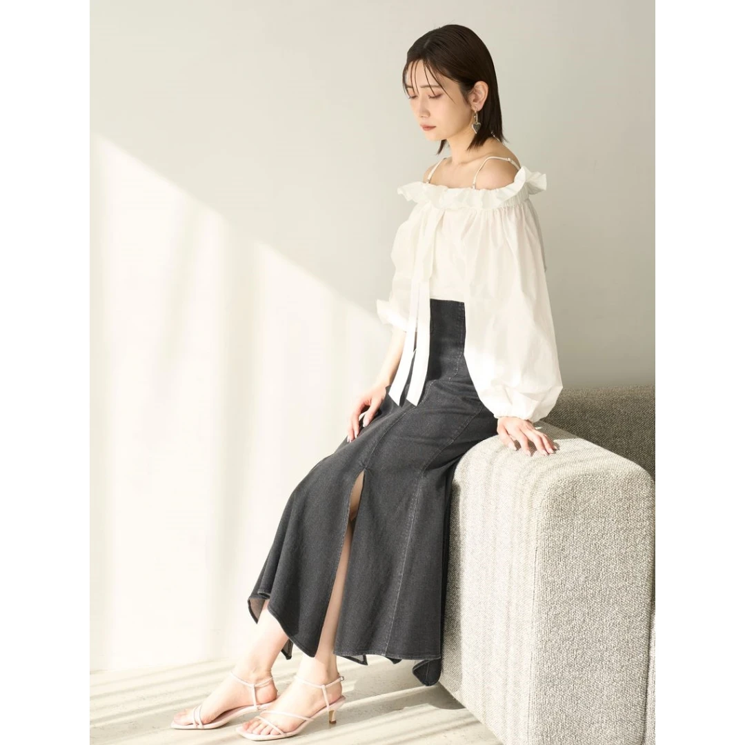 【六哥家】春夏新款 F 法式休闲风时尚牛仔高腰美人鱼尾半身裙