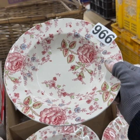 泥塑磁州窑出口尾货汤盘口径21.5高3.5