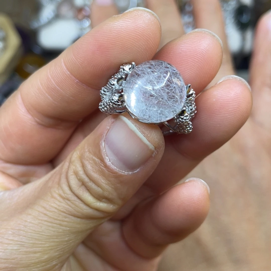 【闪购商品】银S925镶嵌珠宝半成品水晶戒指