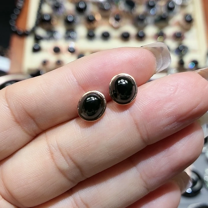 翡翠18K金镶嵌耳饰