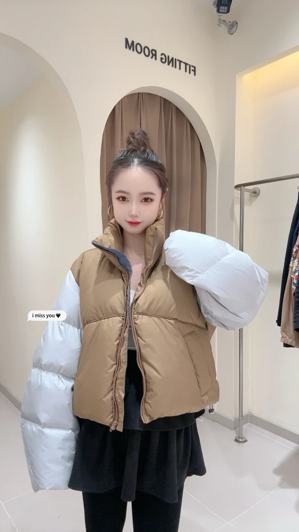 大观欧货时尚百搭拼接加厚外套