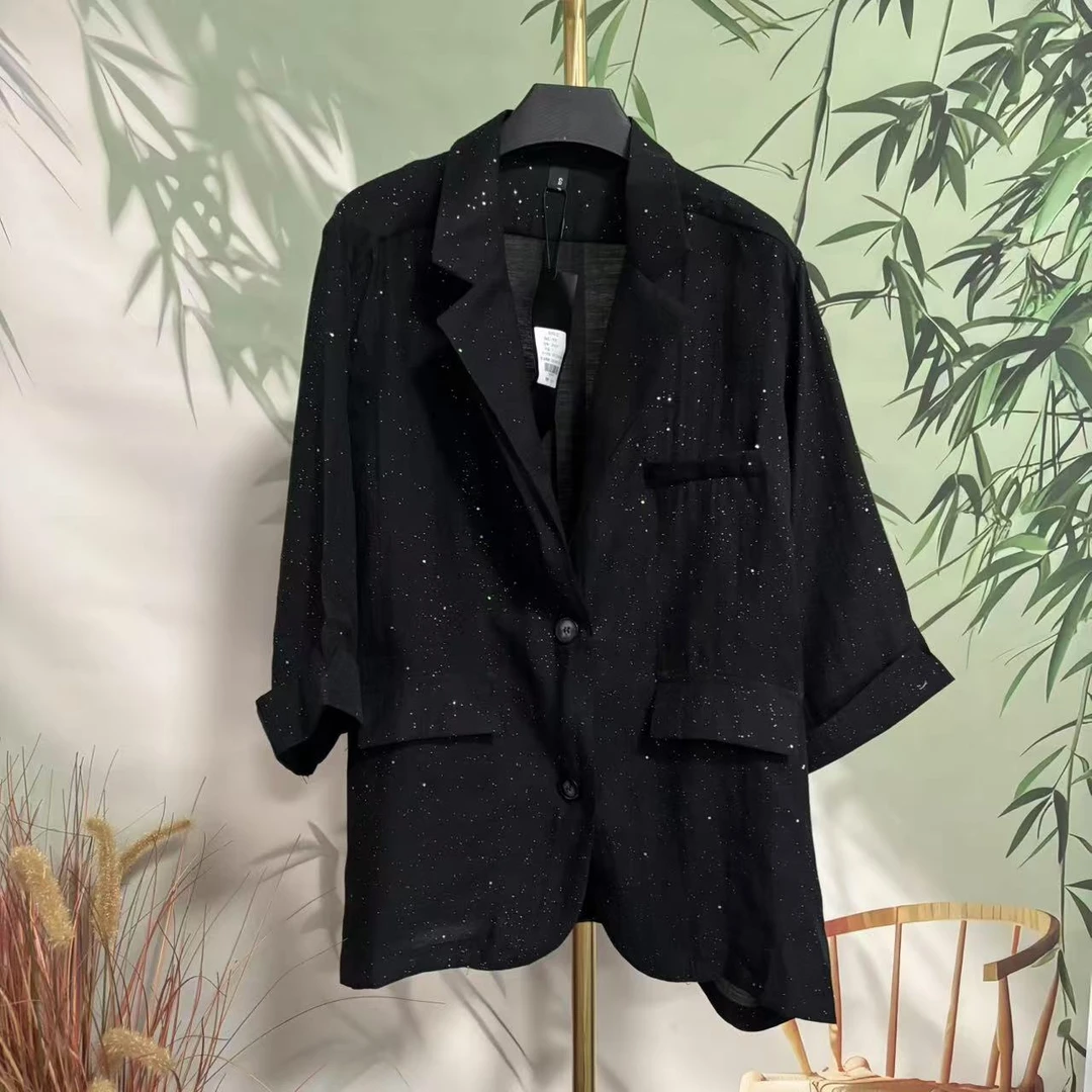 541小西装上衣女夏季薄款时尚休闲防晒新款高级感西服衬衫外套
