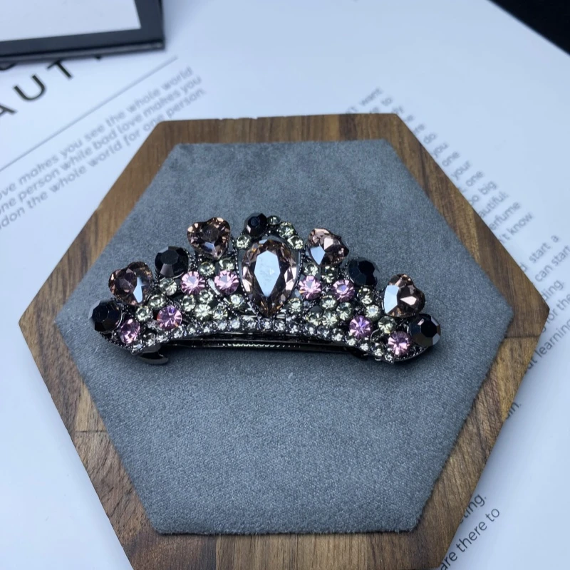 L555满钻皇冠6厘米弹簧夹