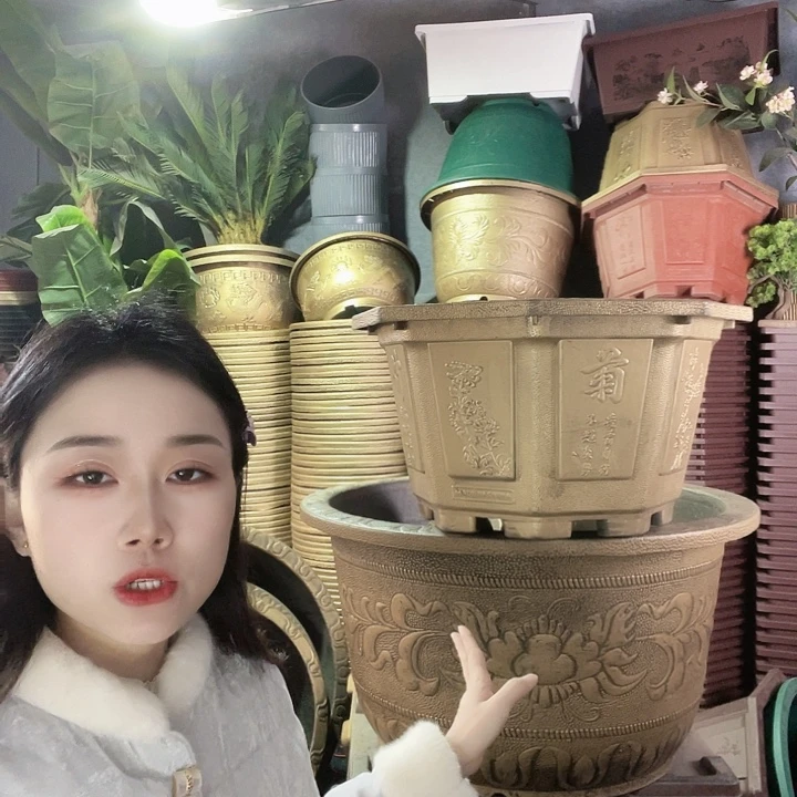 圆形83花盆6个有孔圆60盆 一个有孔