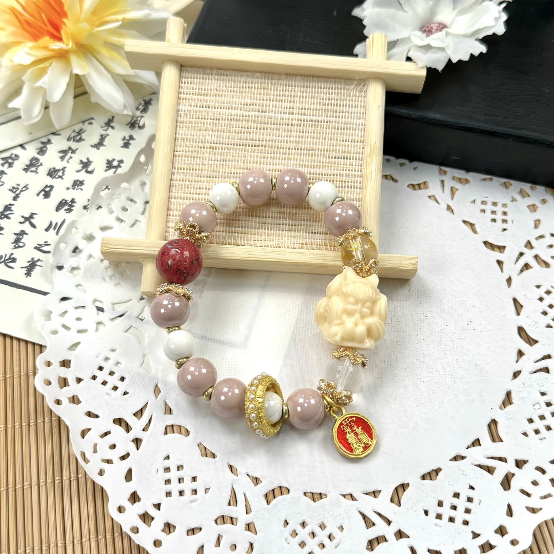 合金手链 原版陶瓷手串九尾狐系列 粉瓷白瓷小凤九