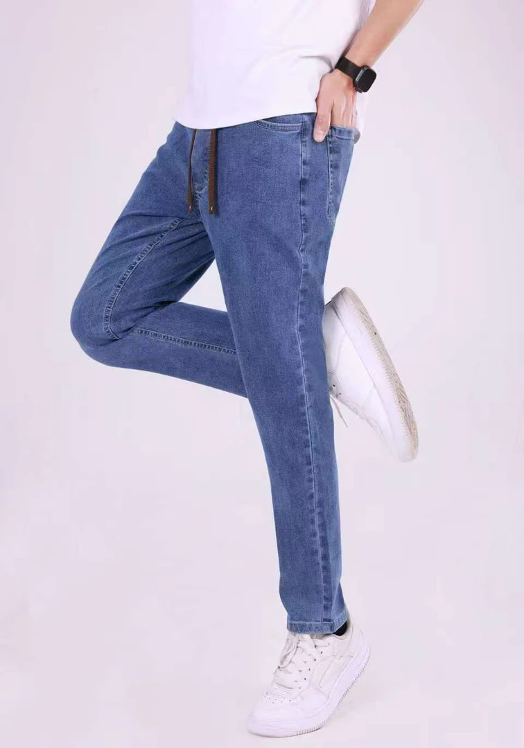 2025新款四季微弹韩版男装裤子高腰薄款男裤高弹重卡牛仔裤男款