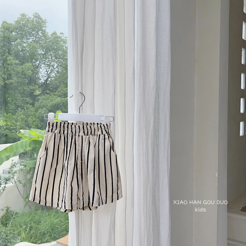 韩小小幼儿夏款儿童韩版条纹中裤