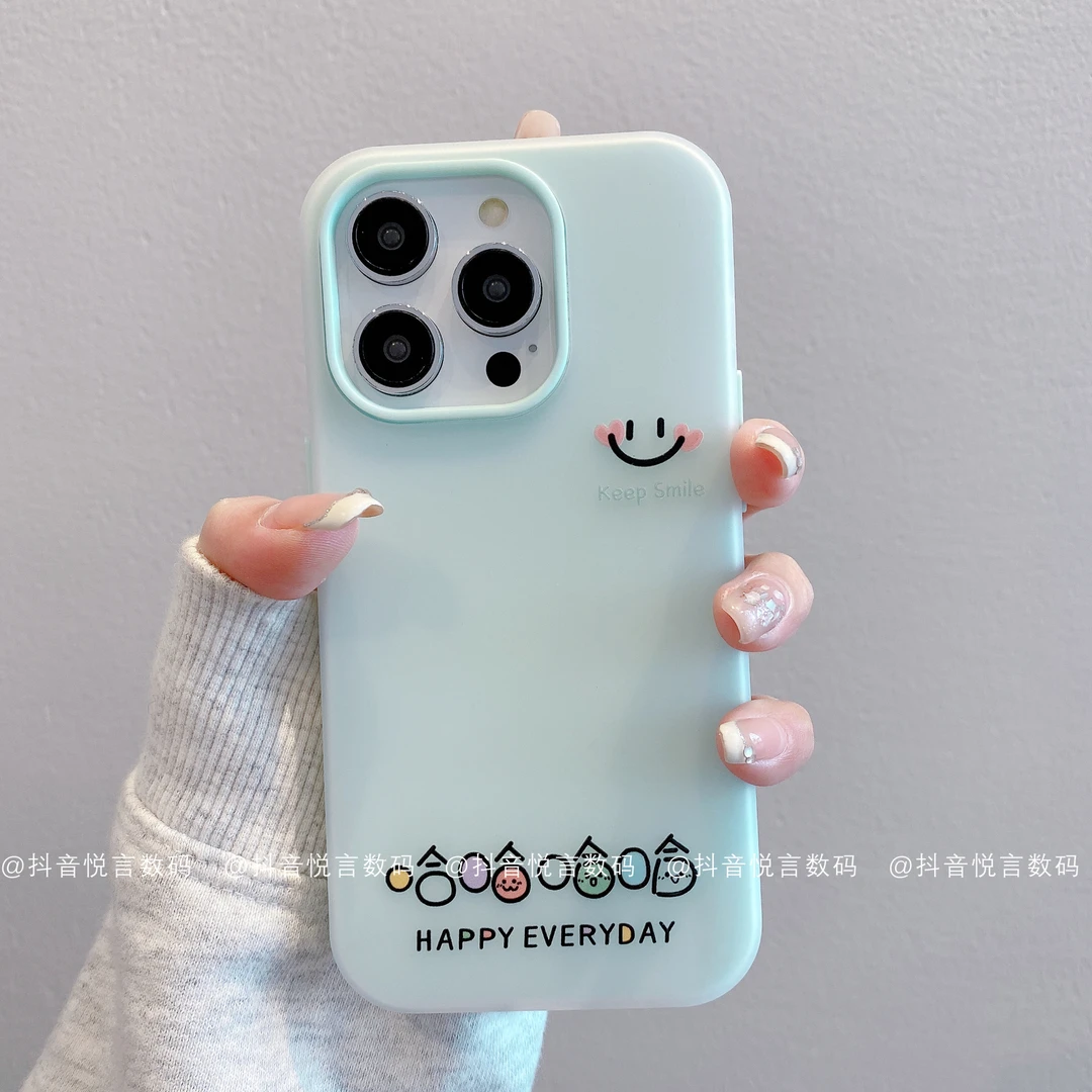 （苹果）果冻壳适用iPhone16promax15/14/13/12/11潮哈哈笑脸手机壳