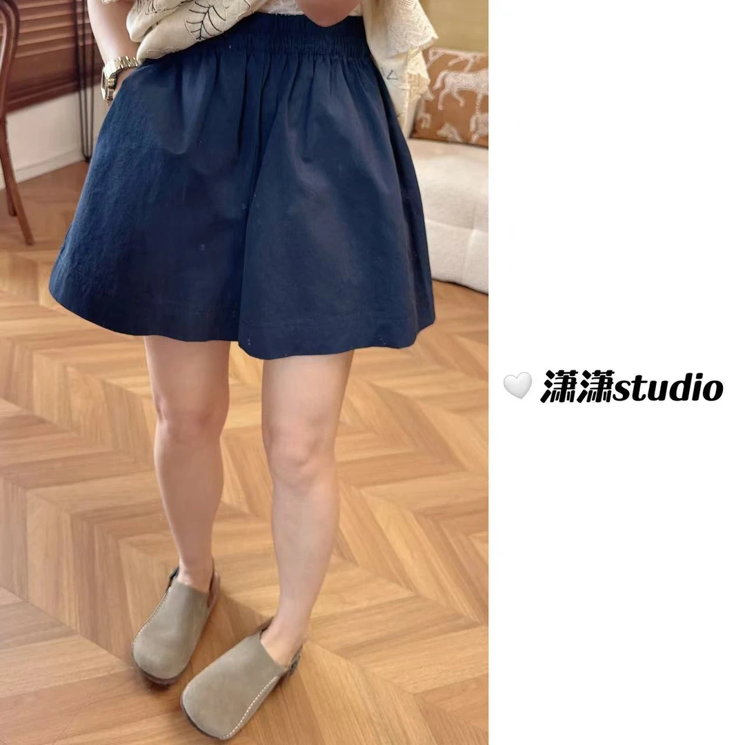 【大阔腿短裤】【大象腿都友好】潇潇松紧腰韩系休闲阔腿短裤XJ0042