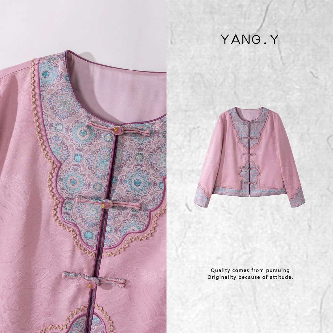 YANG.Y- 深圳原创新中式女装2025桑蚕丝国风刺绣外套91282