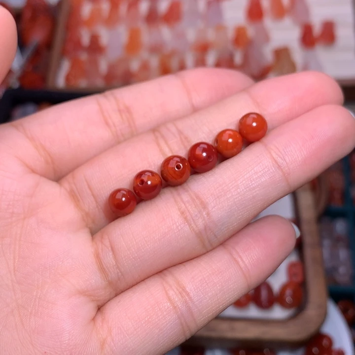 段***娣南红玛瑙未镶嵌珠宝半成品6颗