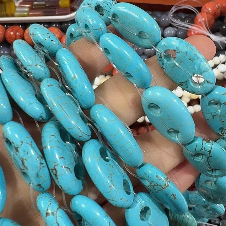 玛瑙/玉髓合金珠宝半成品一条双排孔
