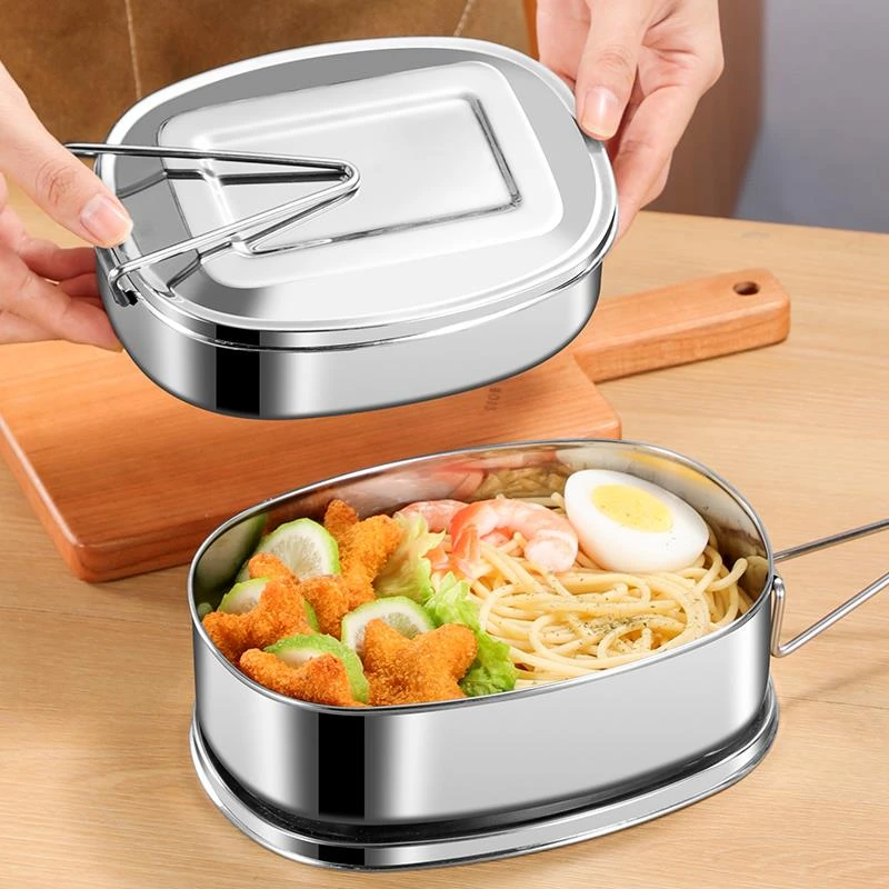 家用老式饭盒加厚不锈钢保鲜盒秋冬分格打饭餐盒上班族学生便当盒