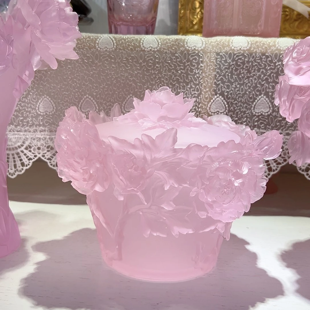 陶瓷脱蜡水晶牡丹花糖果盒