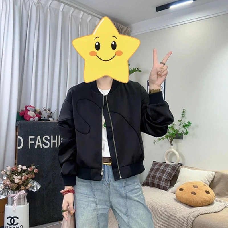 2025春夏韩式新款简约风宽松纯色系短款外套女个性百搭高级感上衣