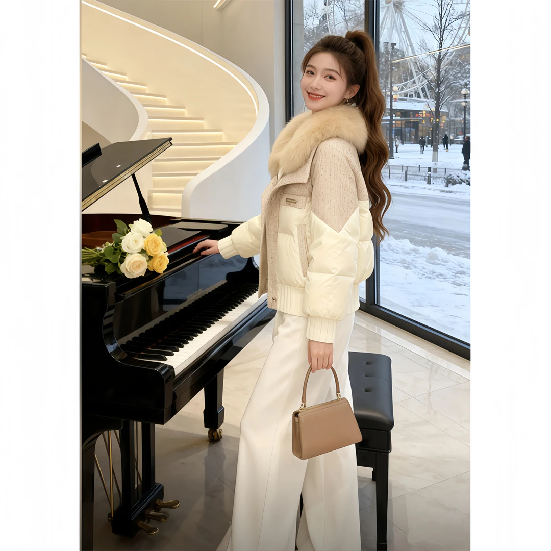 高级感巨好看棉服女冬季气质大毛领保暖外套