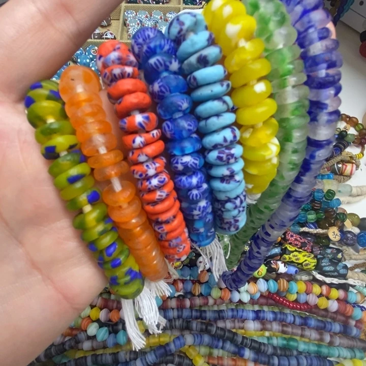 琉璃颈饰非洲甜甜圈 一袋10片