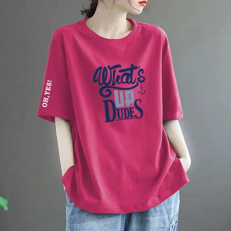 100%纯棉短袖T恤女2025新款夏天胖妹妹宽松显瘦遮肚子减龄上衣服