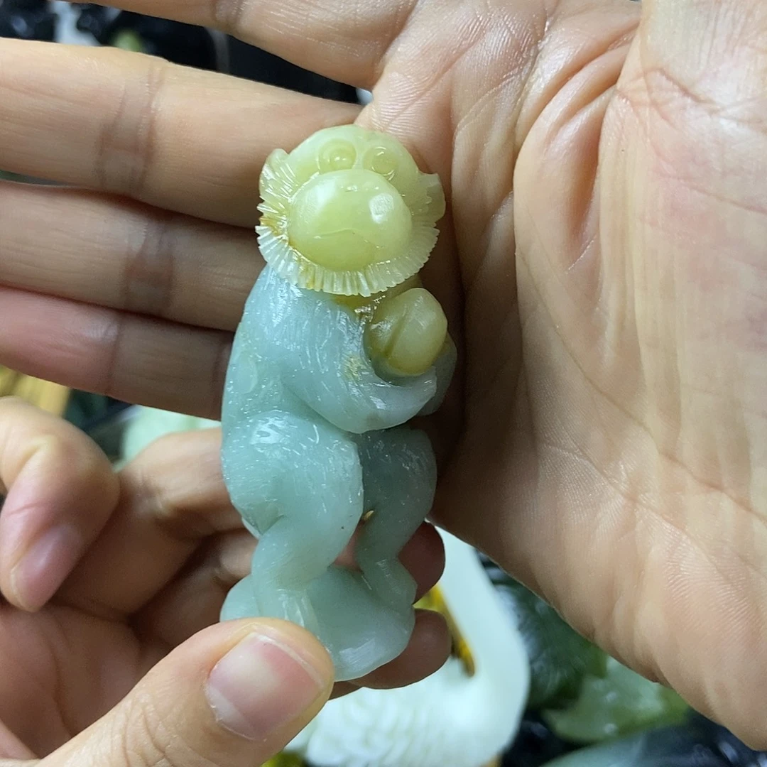 1***3蛇纹石玉合金手把