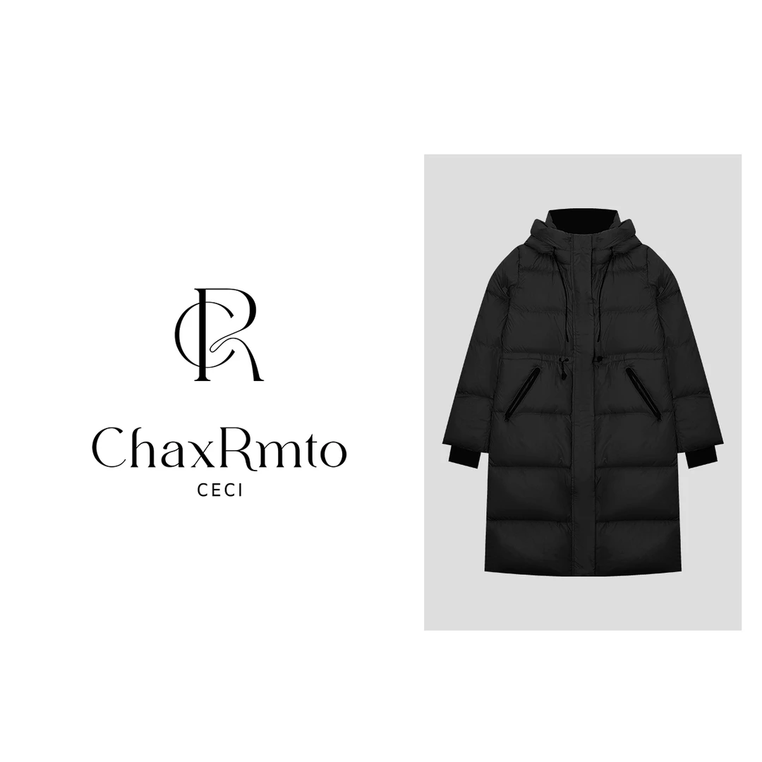 ChaxRmto斯斯90白鸭绒25冬时尚休闲收腰设计长款羽绒服SD1A1515