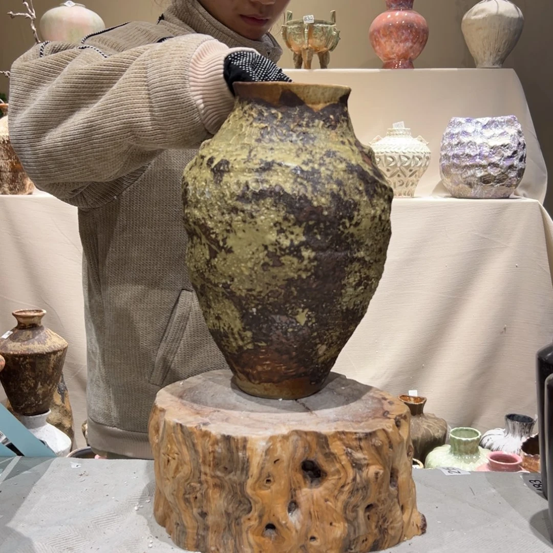 景德镇高温陶瓷305花瓶摆件，现在