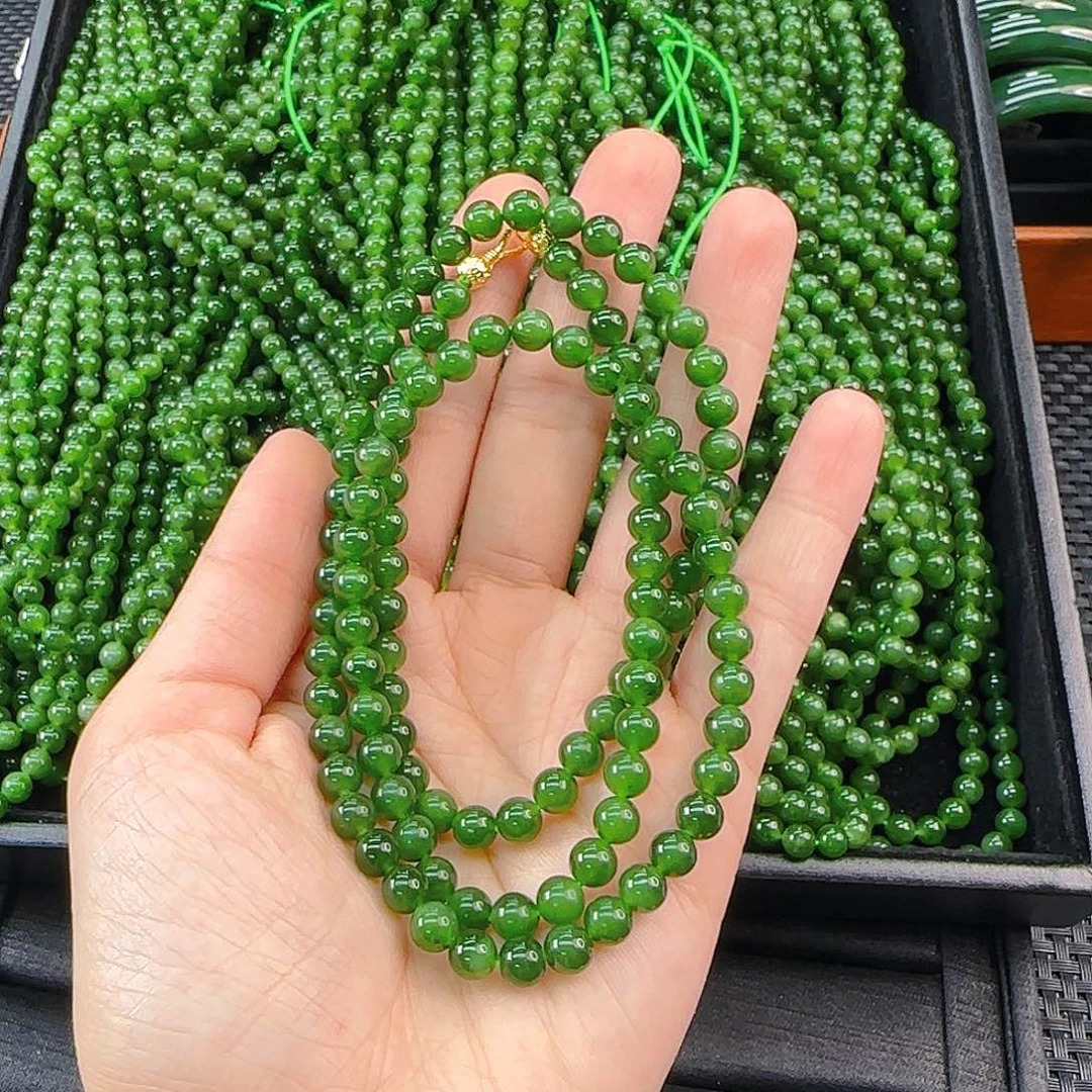 颈饰未镶嵌和田玉碧玉万能链卡6