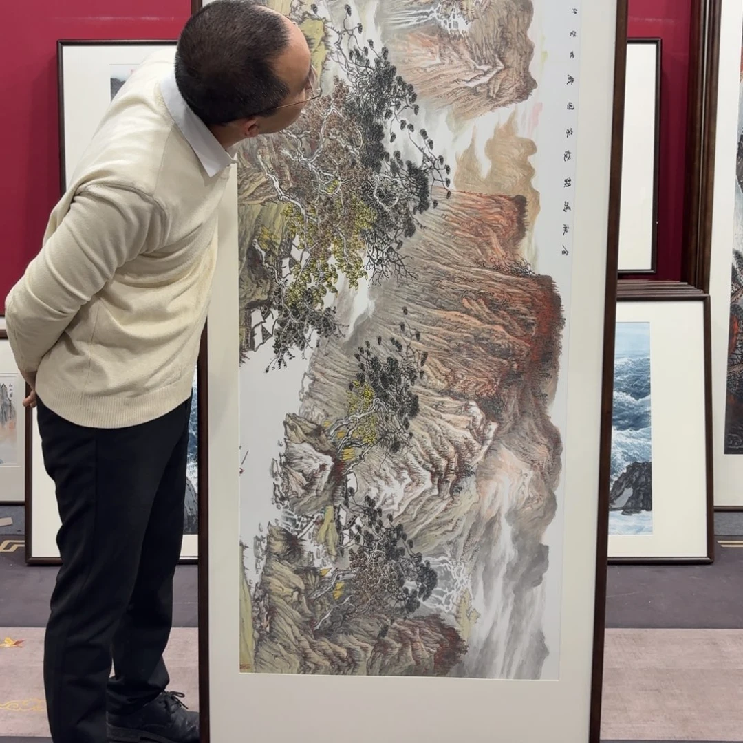 国画手绘作品带框210/80