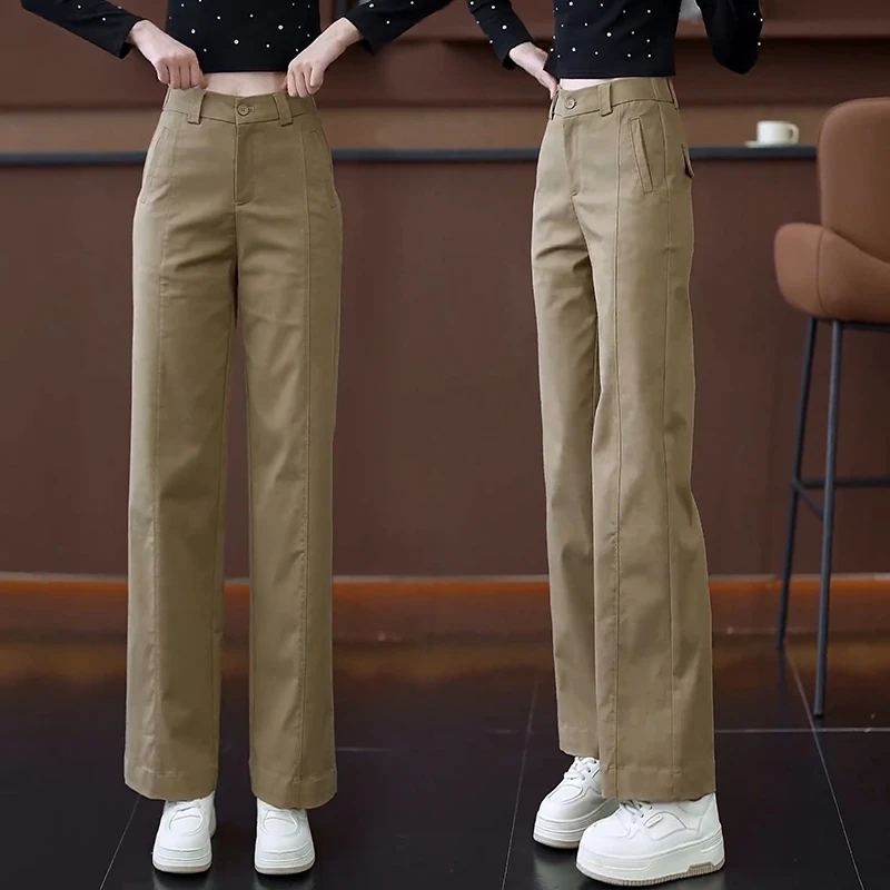 阔腿裤百搭女秋季新款窄版直筒裤宽松显瘦高腰九窄版直筒牛仔裤