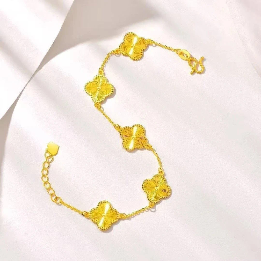 铜合金手链 五花四叶草手链精致百搭经典爆款轻奢不掉色